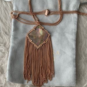 Kendra Scott Kingston adjustable Rose Gold pendant necklace